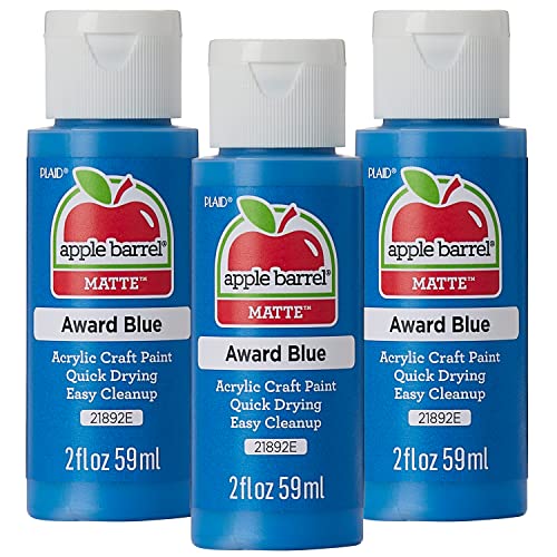 Apple Barrel Acrylic Paint, Award Blue 2 oz, 21892EA- (Pack of 3) - color: Award Blue, size: 2 Fl Oz (Pack of 3)