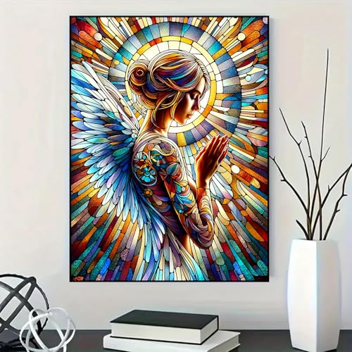 igoodom Angel Diamond Art Kits for Adults, DIY Wall Decor | Diamond Painting Kit - Sparkling Full Drill Design Perfect for Home Decor, Holiday Gifting, And Relaxing Crafting 12x16inch - color: MZ2761, size: 11.8x15.7in(30x40cm)