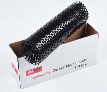 AggAuto Universal 40"x13" Car Grill Mesh Honeycomb 6mm Spacing 1mm Black | Aluminum Alloy Automotive Grille Insert Bumper, One of the Most Multifunctional Shape Grids 100x33cm - size: 6x1mm Honeycomb - Black