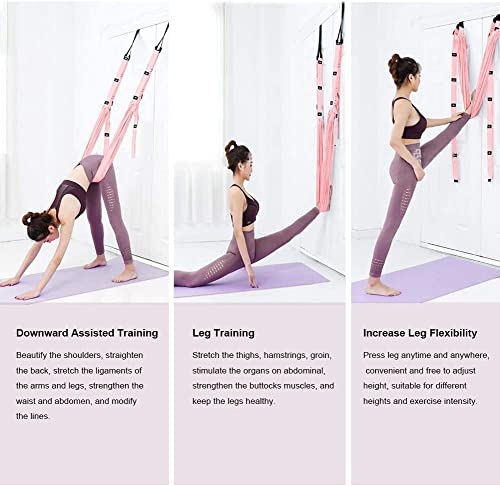 Fitness Yoga Stretching Strap, Adjustable Leg Stretcher Back Bend Assist Trainer, Improve Leg Waist Back Flexibility Home Gym Equipment for Rehab Pilates Ballet Cheerleading Splits Gymnastics - color: black