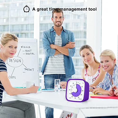 Yunbaoit Visual Timer for Kids, Silent 60-min Countdown Timer, Purple - color: Purple