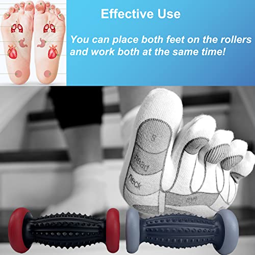 Plantar Fasciitis Relief, Foot Roller & Massager for Plantar Fasciitis, Neuropathy & Reflexology - 2 Foot Massage Roller & Ball (RedGray, Large) - color: Redgray
