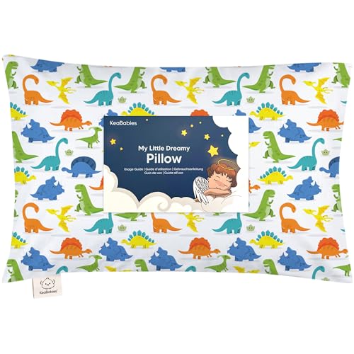 Toddler Pillow with Pillowcase, 13x18 My Little Dreamy Pillow (Happy Dino) - color: Happy Dino