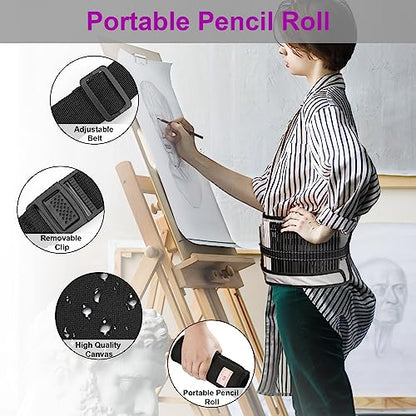 HIFORNY 60 Pcs Drawing Kit Sketching Pencil Set,Sketch Pencils Art Supplies with 3-Color Sketchbook,Graphite,Charcoal,Drawing Pencils for Adults Artists