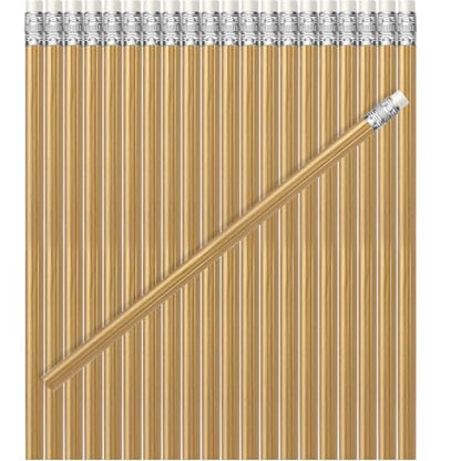 TecUnite 60 Pcs HB Pencils #2 Unsharpened Wood Cased Pencils with Eraser Pencil Cute Graphite No 2 Pen for Adults Gifts Exam School Office Sketching Learning (Gold Color, Silver) - color: Gold Color, Silver