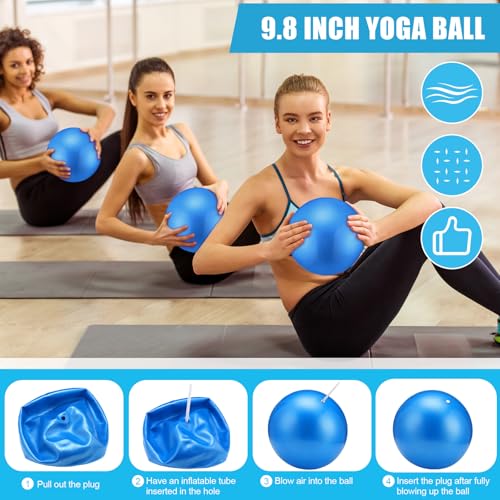 Silipull 10 Pcs Pilates Ring Blocks Set for Women Home Yoga Equipment Accessories Pilates Ring Circle and Ball Workouts Gift Include Ball Yoga Circle Resistance Bands Block Straps Gym Bag - color: Red