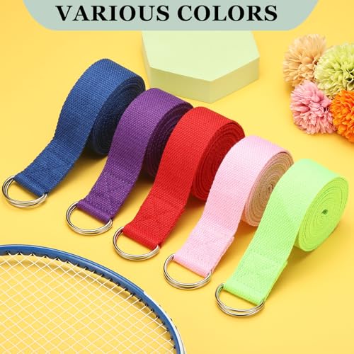 Yoga Strap for Stretching, Athletic Stretch Band with Adjustable Metal D Ring Buckle Yoga Bands - color: Gray, size: 8.2ft