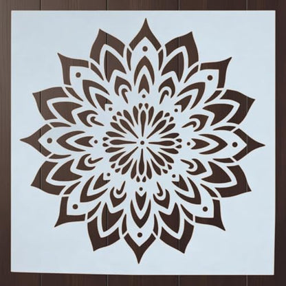 Mandala Stencil – Boho Geometric Circle Pattern Reusable Design Template for Wall Art, Painting, Crafting, Furniture and DIY Home Decor (2 Pcs Set)