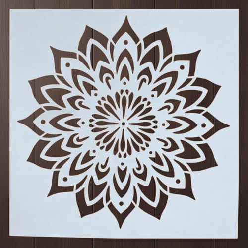Mandala Stencil – Boho Geometric Circle Pattern Reusable Design Template for Wall Art, Painting, Crafting, Furniture and DIY Home Decor (2 Pcs Set)