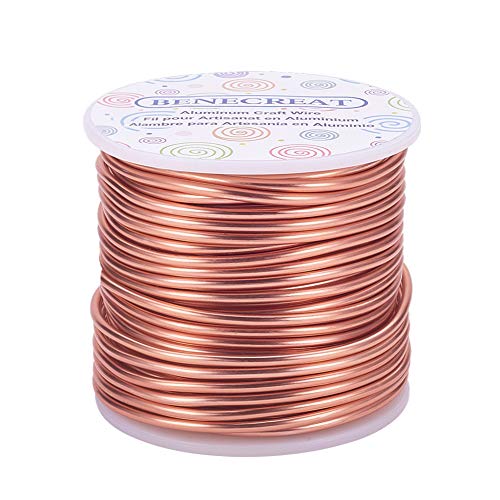 BENECREAT 10 Gauge Jewelry Craft Aluminum Wire 80 Feet Bendable Metal Sculpting Wire for Craft Floral Model Skeleton Making, Garden (Copper Tone) - color: Copper, size: 10 Gauge