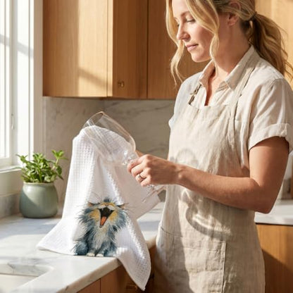4 Pcs Funny Cat Kitchen Towels, Cute Cats Gifts Reusable Hand Towels-03 - color: Multi 1618