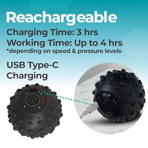 ZeenKind Vibrating Massage Ball Foot Roller Plantar Fasciitis Pain Relief | Portable Foot Roller Massager Foot Arch and Heel Pain Deep Tissue Therapy Muscle Pain Myofascial Release, 4 Vibration Speed - color: Sphere Massage Ball With Vibration