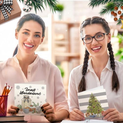 Saillong 12 Pack Neutral Christmas Diamond Painting Greeting Card Kits DIY Gray Christmas Diamond Art Cards with Envelopes Xmas 5D Rhinestones Painting Kit for Adults DIY Craft Family Friend Xmas Gift - color: Neutral Christmas