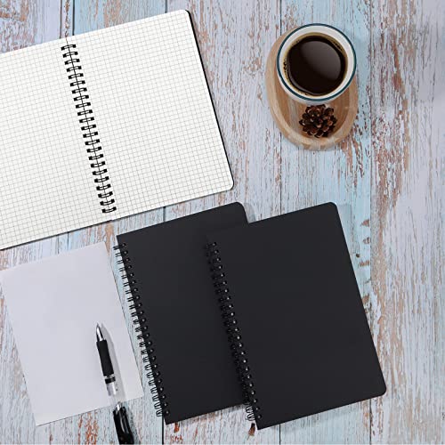 EUSOAR Graph Paper Spiral Notebook, A5 3Pack 5.5"x8.3" 120 Pages Hardcover PaperNotebook Journals, Wirebound Journal Sketch Notebook for Math and Science Students Engineering Artist Drawing - color: Black, size: A5