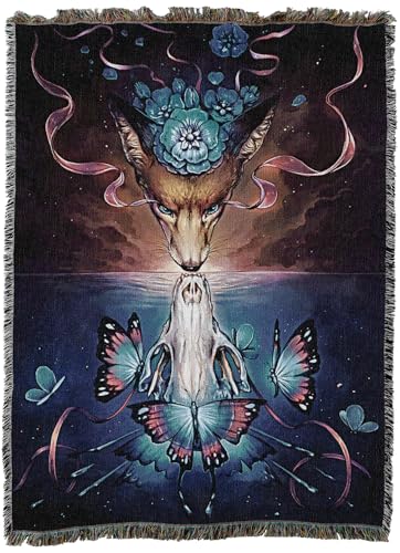 Pure Country Weavers Beautiful Death Colored Blanket by Jonas Jödicke - Gift Tapestry Throw Woven from Cotton - Made in The USA (72x54) - color: Beautiful Death Colored, size: 72x54