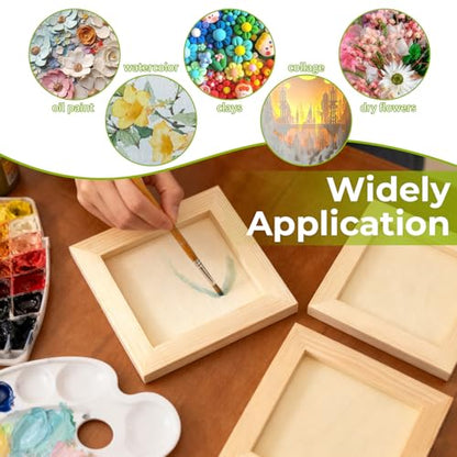 FSWCCK 5 Pack 5 x 5 inch Wood Panel Boards, Unfinished Wood Canvas Panels for Crafts, Painting Canvas, DIY Art Projects, Pouring, Arts Use with Oils, Acrylics - size: 5"X 5" 5 Pack