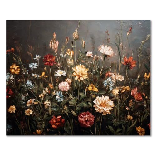 HMZephitiquc Paint by Numbers Flowers, Wildflowers Paint by Numbers for Adults, Flowers Painting by Numbers for Adults, Acrylic Oil DIY Crafts for Gift Home Decor 16x20 in - color: Wildflowers