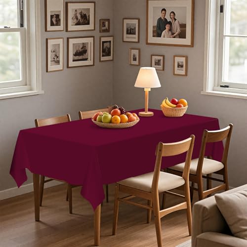 54IN X 320FT Plastic Table Cover Roll with Cutter Box, Cut to Size Plastic Table Cloths for Parties, Birthday, (Burgundy, 54"x3840"(Rectangular)) - color: Burgundy, size: 3840" x 54" (Rectangular)