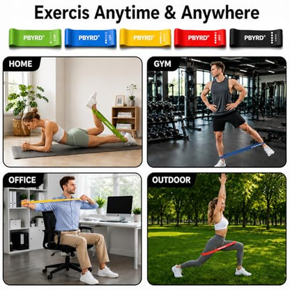 PBYRD Resistance Bands for Working Out, 5-Pack Exercise Bands for Strength Training