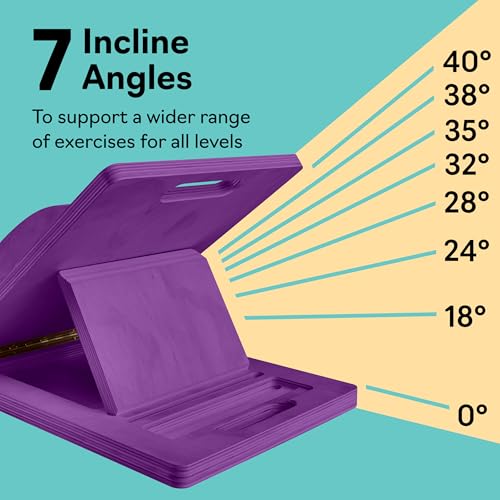 Slant Boards for Exercise, Wooden Slant Board, Calf Stretch Board with 7 Incline Angles, Velour Board, Balance Board & Calf Stretcher, Portable Incline Board for Physical Therapy, Ankle Mobility, Heel & Knees - color: Purple