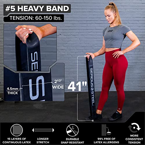 SERIOUS STEEL FITNESS Assisted 41" Pull-Up Band, Resistance & Stretch, Powerlifting & Pull-up Assist Loop (Single Band) - style: #5 (60-150 lbs)