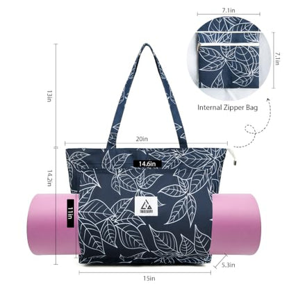 IwIeIaIrI Yoga Tote Mat Bag Carrier for Women with Mat Holder - color: Blue