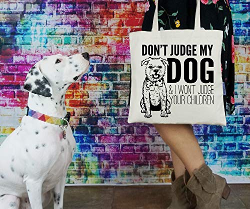 Pet Studio Art Don't Judge My Dog Tote Bag - color: Dog