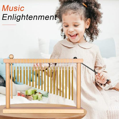 AKLOT Sound Healing Chimes Instrument Meditation 20 Note Chime Table Top Bar Chime Wind Chimes