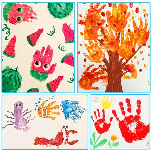 Washable Finger Paint for Kids, 8oz x 8 Colors - Non-Toxic, Thick Finger Paint for Toddlers, Art Supplies for Home & Classroom Use, Large Bottles