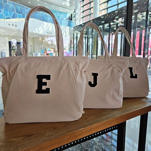 ESVAN Corduroy Yoga Tote Bag Gifts for Women Drawstring Yoga Mat Bag for Office Workout Travel Carryall Pilates Gym - color: T