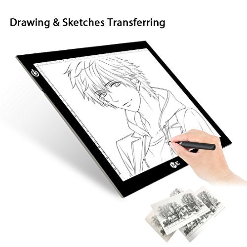 ME456 A4 LED Light Box 14" Light Pad USB Power Light Table for Tracing, | Tattoo Transferring, Drawing, Sketching, Animation, Stenciling, Diamond Art Painting, Home & Classroom Learning Activities - style: 14" Black (USB Powered)