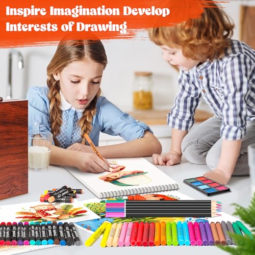 Hapikalor 156-Pack Art Kit Drawing Set with 2 Sketch Book, Crayons, Colored Pencils, Arts and Crafts Art Supplies | Crayons, Arts and Crafts Art Supplies