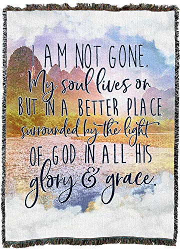 Pure Country Weavers I Am Not Gone My Soul Lives On Blanket Lake - Sympathy Bereavement Gift Tapestry Throw Woven from Cotton - Made in the USA (72x54) - color: Soul Lives Lake, size: 72" x 54"