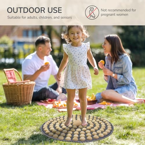 Wood Foot Acupressure Mat - Ergonomic Foot Massager Mat for Feet Relax, Wood Massage Tool -Foldable Pressure Point Pad