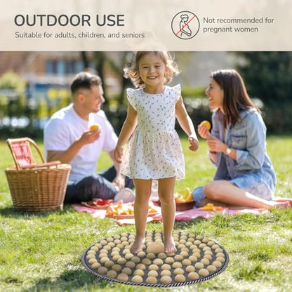 Wood Foot Acupressure Mat - Ergonomic Foot Massager Mat for Feet Relax, Wood Massage Tool -Foldable Pressure Point Pad