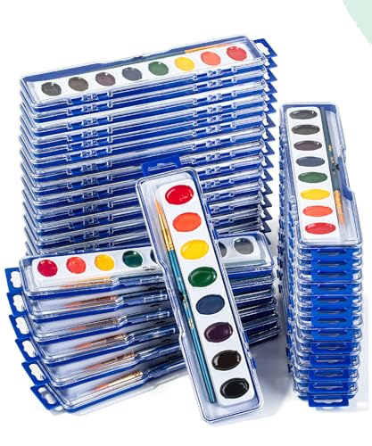 Mr. Pen- Washable Watercolors, 36 Pack, 8 Colors with Paint Brush | Bulk Watercolor Paint Set, Water Color Painting Kids, Watercolors for Kids and Adults - size: 36 Pack