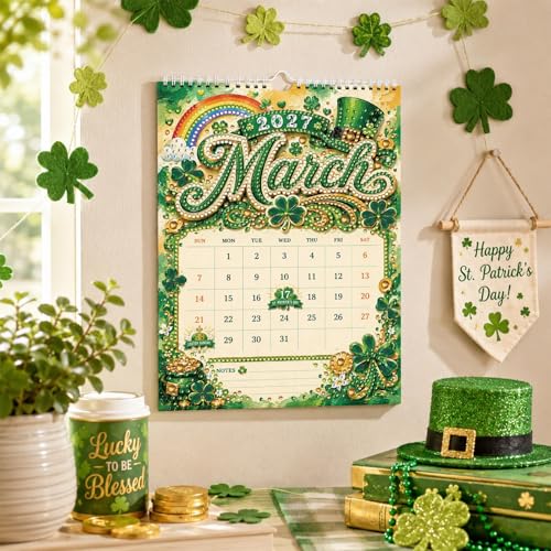2027 Diamond Art Wall Calendar for Adults Beginners 12 Monthly Holiday Themes 9.9" x 6.7" Hanging Loop DIY Craft Wall Calendars with Notes Section for Home Office Planning-Holiday - color: Holiday