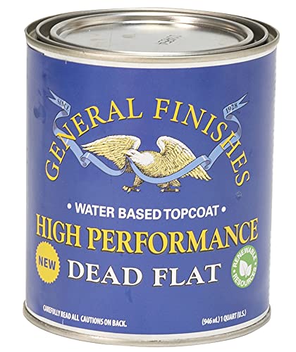 General Finishes High Performance Water Based Topcoat, 1 Quart, Dead Flat - color: Dead Flat, size: 1 Quart