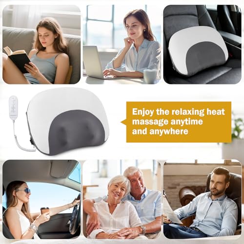 Futurebatt Neck Massager Pillow with Active Cervical Stretching, 3D Rolling Shiatsu Massage & Heat, Neck and Shoulder Massager for Desk Workers, Cervical Relief Pillow for Home and Office