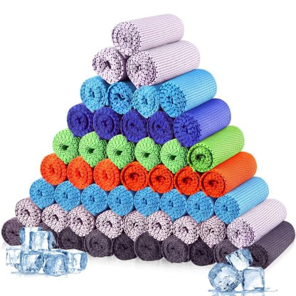Maitys 600 Pcs Cooling Towel Bulk for Neck and Face, Fresh Colors - color: Fresh Colors