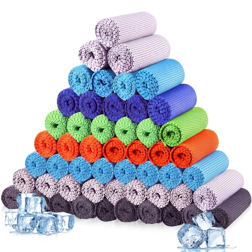 Maitys 600 Pcs Cooling Towel Bulk for Neck and Face, Fresh Colors - color: Fresh Colors