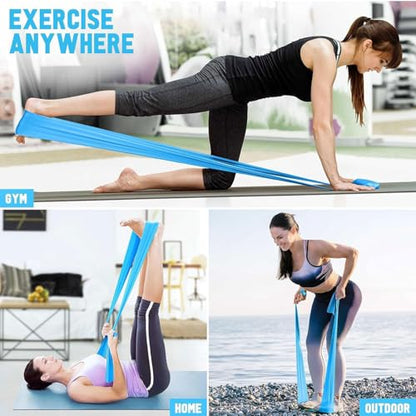 Exercise Bands Resistance Bands for Working Out, Elastic and Exercise Bands Set for Stretching, Stretch Bands for Working Out Women or Men for Yoga, Strength Training, Pilates Home Exercise
