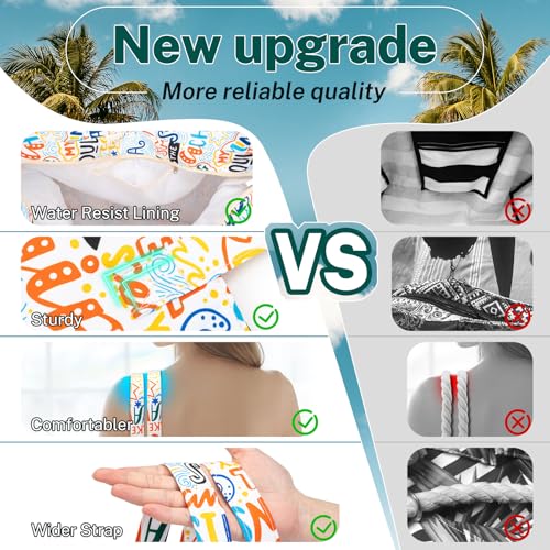 Iioscre Beach Bag for Women, Causal Hobo Handbags with Zipper Inner Pocket - color: Multi