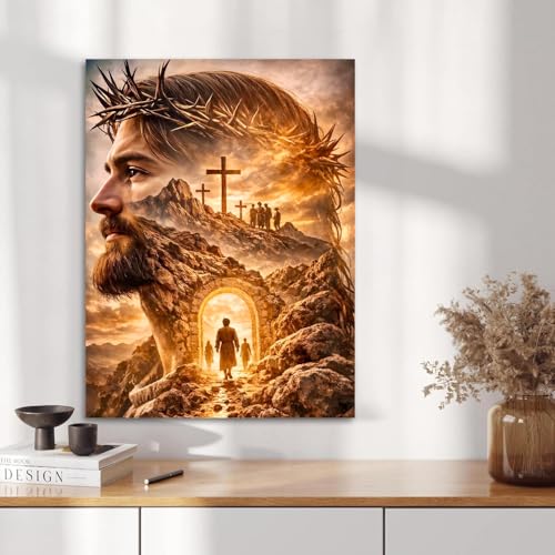 Religious Diamond Art Kits for Adults, Christian Diamond Painting Kits | Full Round Drill Paint by Diamond, Jesus Diamond Painting Gem Art, Arts and Crafts for Adults Beginners 12x16 Inch - color: Jesus
