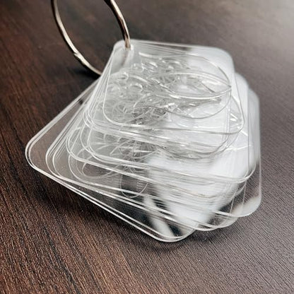 NUO RUI Mandala Stencil Set, 15 Piece Clear Acrylic, 5 Assorted Designs in 3 Sizes, Reusable and Washable, with Metal Ring, for Dot Art and Painting