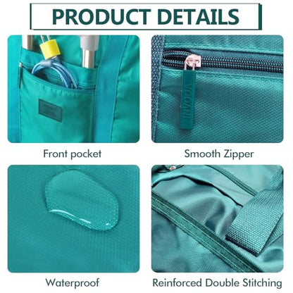 Travel Duffel Bag 12 PCS Foldable Travel Bag Bulk Carry on Luggage Bag Waterproof Tote Sports Gym Bag Lightweight Large Weekender Overnight Bag for Women and Men (Green 12PCS) - color: Green 12PCS