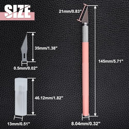 Exacto Knife for Crafting Precision Carving Hobby Knife Kit | A4 Self Healing Cutting Craft Mat 20 CM Steel Ruler 30 PCS #11 Hobby Blades for DIY, Art, Cutting, Carving, Scrapbooking