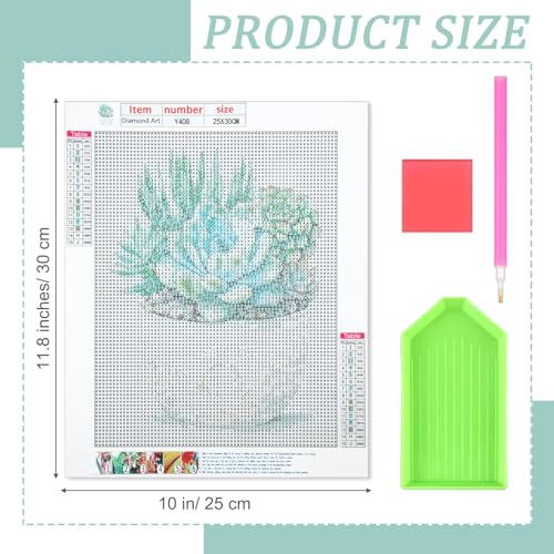Yeaqee 4 Pcs Diamond Art Kits for Adults Gem Painting Kit DIY Jewel Diamond Art for Beginners Aesthetic Room Crafts Cute Painting Pictures 5d Craft Wall Decor for Home 10 x 11.8''(Greenery) - style: Greenery