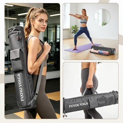 Yoga Mat Bag Compatible with Manduka, Full Zip Carrier with Pocket Strap