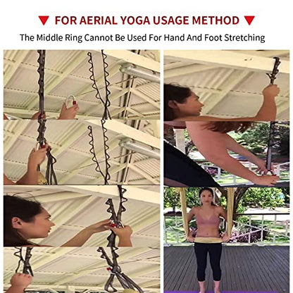 Aerial Yoga Hammock Daisy Chains Strap, Strong 22kN Adjustable with 10 Loops, No Stretch, Climbing Strap Nylon Chain Sling FOR Aerial Yoga,Swing, Hammock, Suspension, Exercise - color: Grey, size: 40"×0.79"